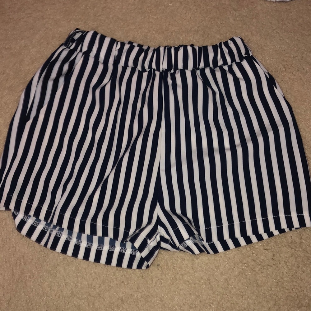 Striped Belted Shorts